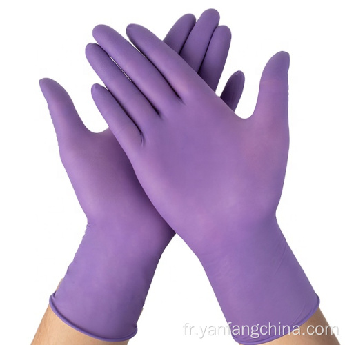 Examen sans poudre violet Gants en nitrile jetables